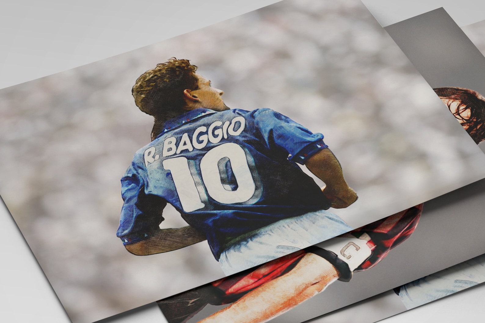 Poster Roberto Baggio Italie - Art mural - Peinture sur toile