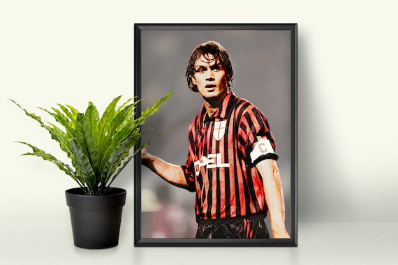 Paolo Maldini Poster, AC Milan Poster, AC Milan Wall Art, AC Milan Print,  Football Poster, Football Print, Maldini Poster, Maldini Print