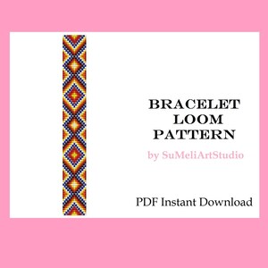 Loom bracelet pattern Miyuki pattern Loom pattern Beading pattern Beaded bracelet Loom stitch pattern Beadwork pattern Seed bead pattern