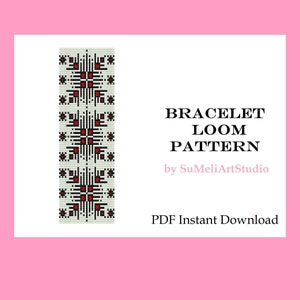Bead loom Patterns, Beading patterns for Miyuki Delika, Loom bracelet pattern, Instant Download, Seed bead pattern, Beadwork pattern