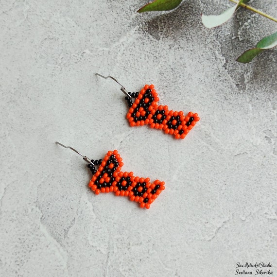 Boo Black Beaded Earrings Boo Black Beaded Earrings