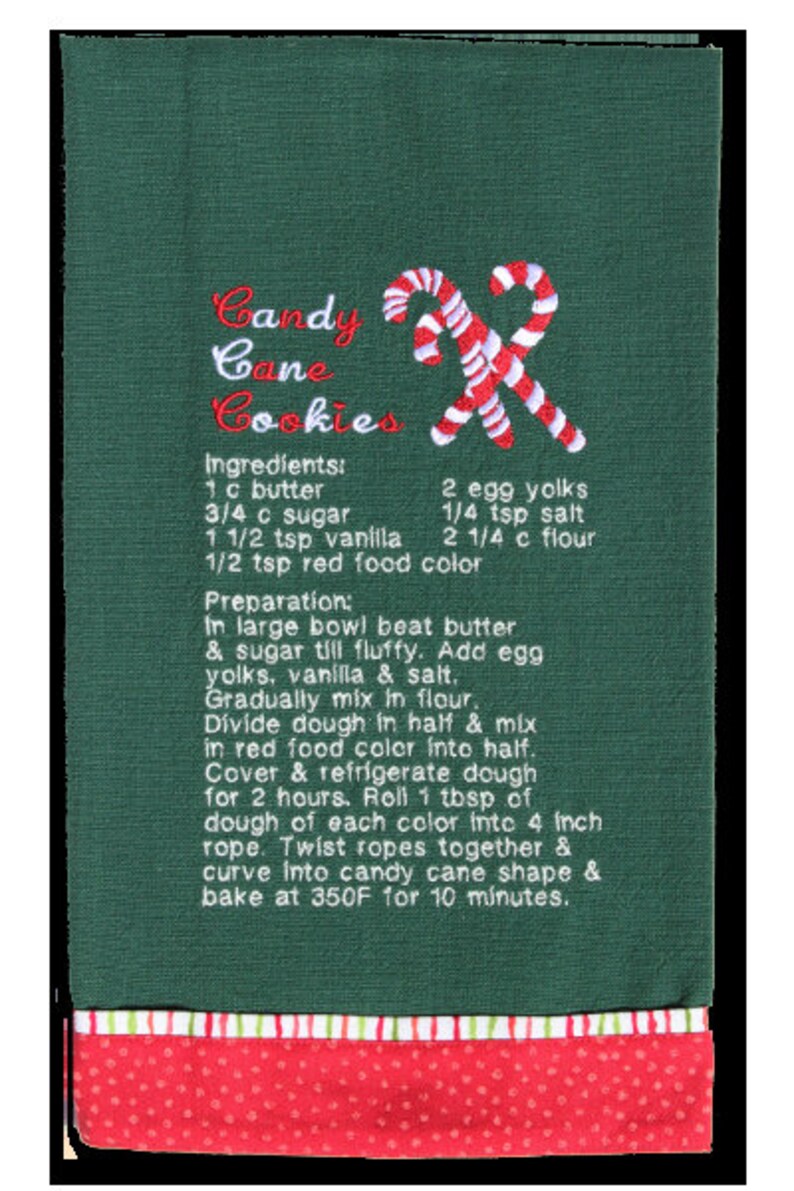 Holiday Recipe Towels Embroidery Machine by Lunch Box Quilts Etsy