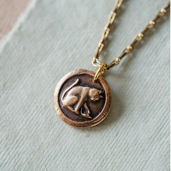 Cat-Heirloom Button Necklace