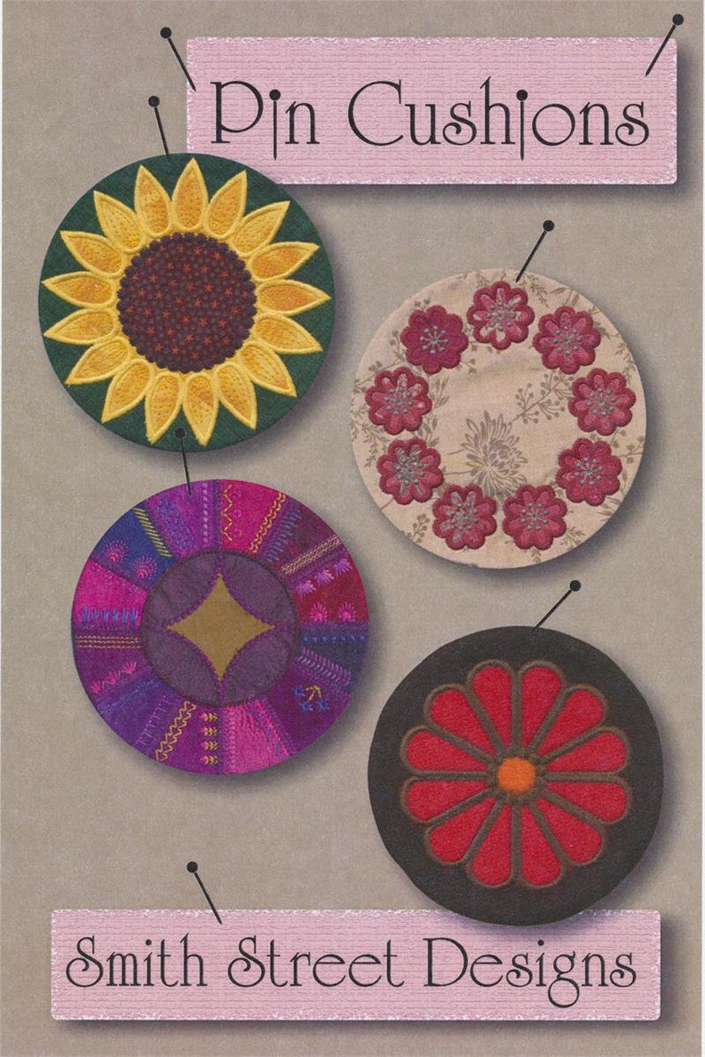 Pin Cushions by Smith Street Designs Machine Embroidery Etsy