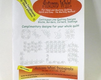 Autumn Whirl Continous Line Quilting Designs for your whole quilt!