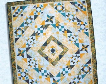 Six Halves Make a Whole Starburst - Quilt 64" x 80" by The Quilt Branch