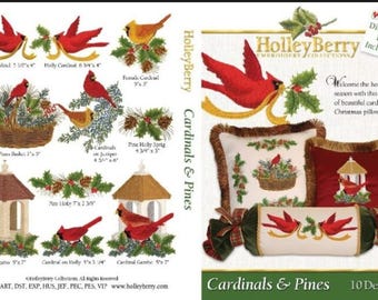 Cardinals & Pines Machine Embroidery by Holley Berry-10 designs