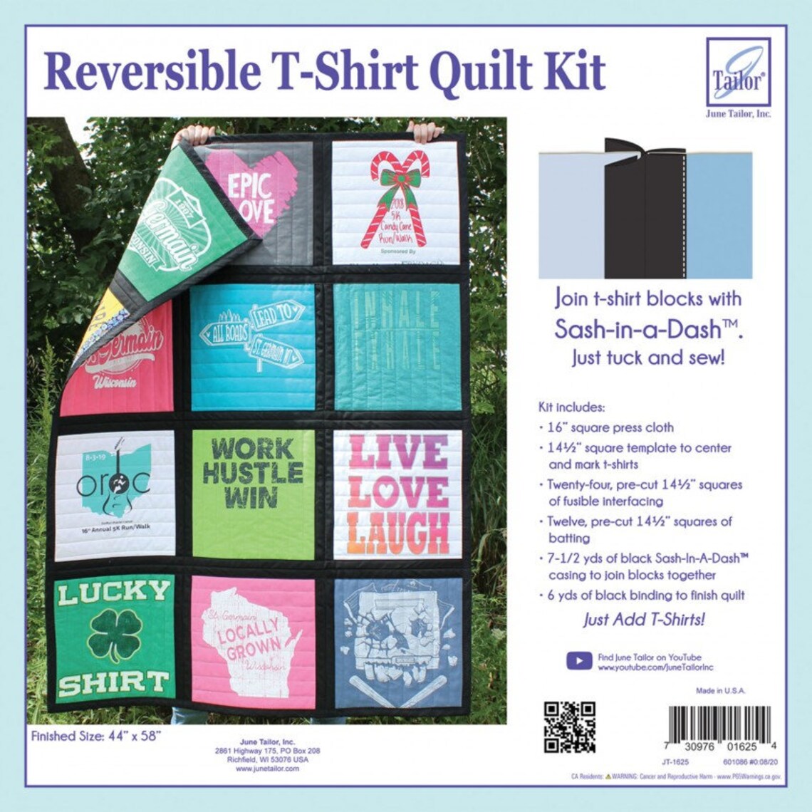 Reversible T Shirt Quilt Kit by June Taylor Etsy