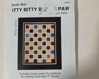 Itty Bitty Bear's Paw by Little Bits- (Tissue paper foundation piecing)