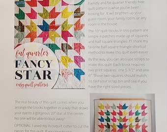 Fat Quarter Fancy Star Quilt Pattern