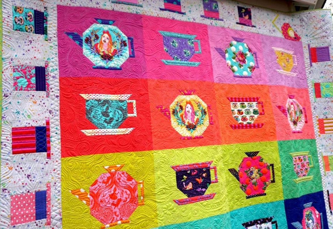 Mad Hatter Tea Party Quilt Kit Featuring Curiouser & Curiouser Etsy