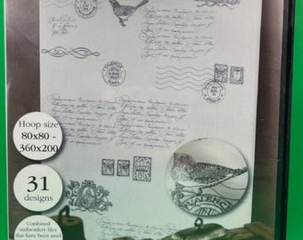 Vintage Postcard Embroidery CD by Husqvarna Viking