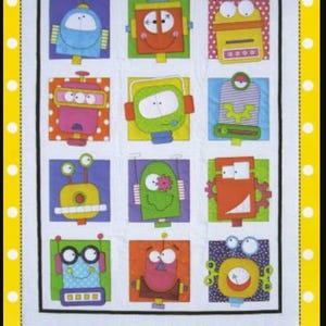 Robots Quilt Pattern and Pocket Organizer by Amy Bradley