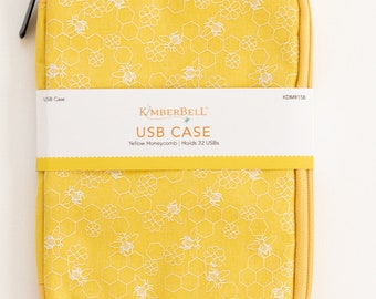 Kimberbell USB Case, Yellow Honeycomb
