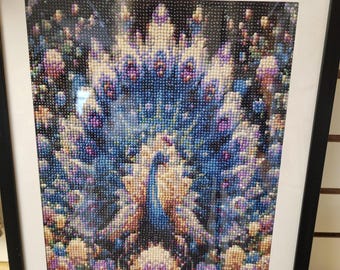 Pretty as a Peacock Diamond Painting Framed