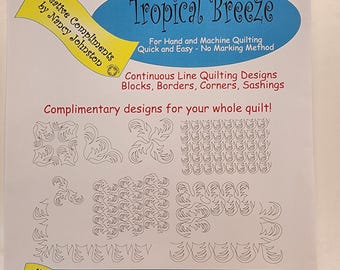 Tropical Breeze by Golden Threads-Continuous line quilting design