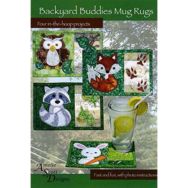 Backyard Buddies Mug Rugs Machine Embroidery Download