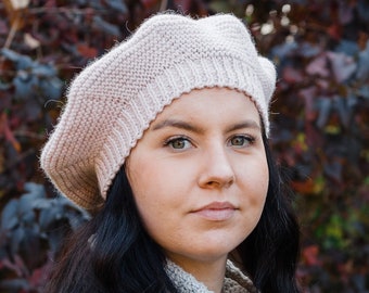 Alpaca wool beret, French beret, Women's beret, Knitted beret, Hand knit beret, Alpaca beret, Winter beret, Wool beret, Crochet beret