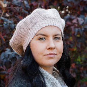 Alpaca wool beret, French beret, Women&#39;s beret, Knitted beret, Hand knit beret, Alpaca beret, Winter beret, Wool beret, Crochet beret