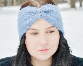 Alpaca, silk headband for women, Wool headband for winter, cold weather, Hand knit headband, Knitted headband in various colors, Ear warmer