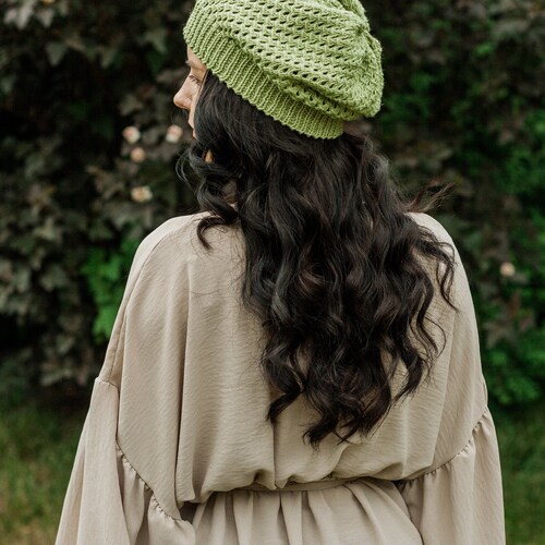 Slouchy cotton hat, Lace beanie, Cotton beanie, Slouchy beanie, Merino beanie, Wool beanie, Summer beanie, Womens beanie, Oversized beanie