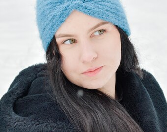 Wide Winter Wool Knitted Headband Handmade Headwear Hair Accessories Head Wrap Womens Knit Headband - Twist Headband - Womens Earwarmer  main image 4