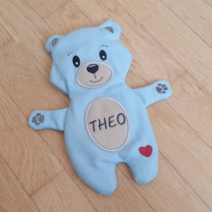 Dinkelkissen Wärmekissen Wärmflasche Körnerkissen Namen Junge Mädchen Kinder Baby Geschenk personalisiert personalisiertes Teddy Geburt Bild 6