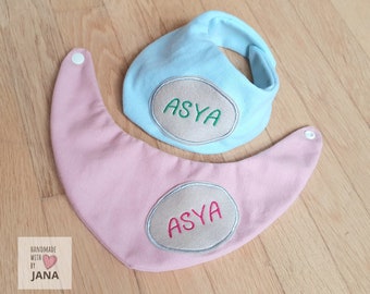 Halstuch personalisiert mit Namen, Geschenk Geburt, Lätzchen, Spucktuch, Sabberlatz, Junge, Mädchen, Baby, Geschenk Baby Geburt, Stickerei