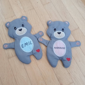 Dinkelkissen Wärmekissen Wärmflasche Körnerkissen Namen Junge Mädchen Kinder Baby Geschenk personalisiert personalisiertes Teddy Geburt Bild 4