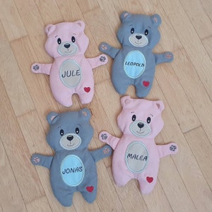 Dinkelkissen Wärmekissen Wärmflasche Körnerkissen Namen Junge Mädchen Kinder Baby Geschenk personalisiert personalisiertes Teddy Geburt Bild 9