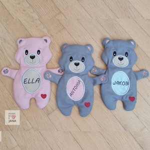 Dinkelkissen Wärmekissen Wärmflasche Körnerkissen Namen Junge Mädchen Kinder Baby Geschenk personalisiert personalisiertes Teddy Geburt Bild 2