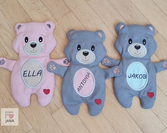 Dinkelkissen Wärmekissen, Wärmflasche Körnerkissen Namen Jungen Mädchen Kinder Baby Geschenk personalisiert personalisiertes Teddy Geburt