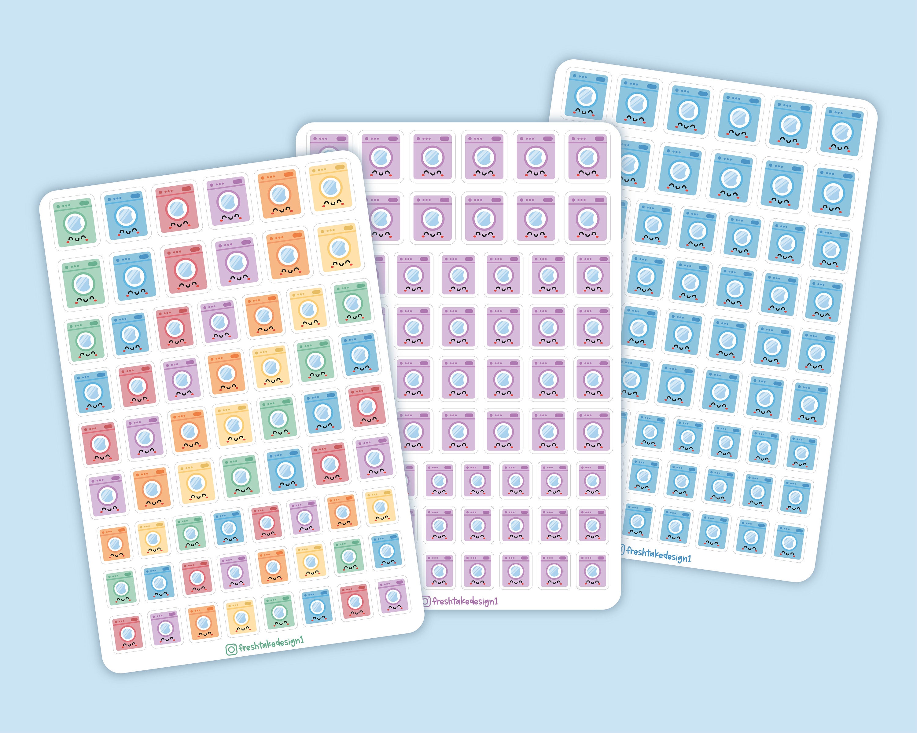 Laundry stickers washing machine labels chores sticker sheet | Etsy