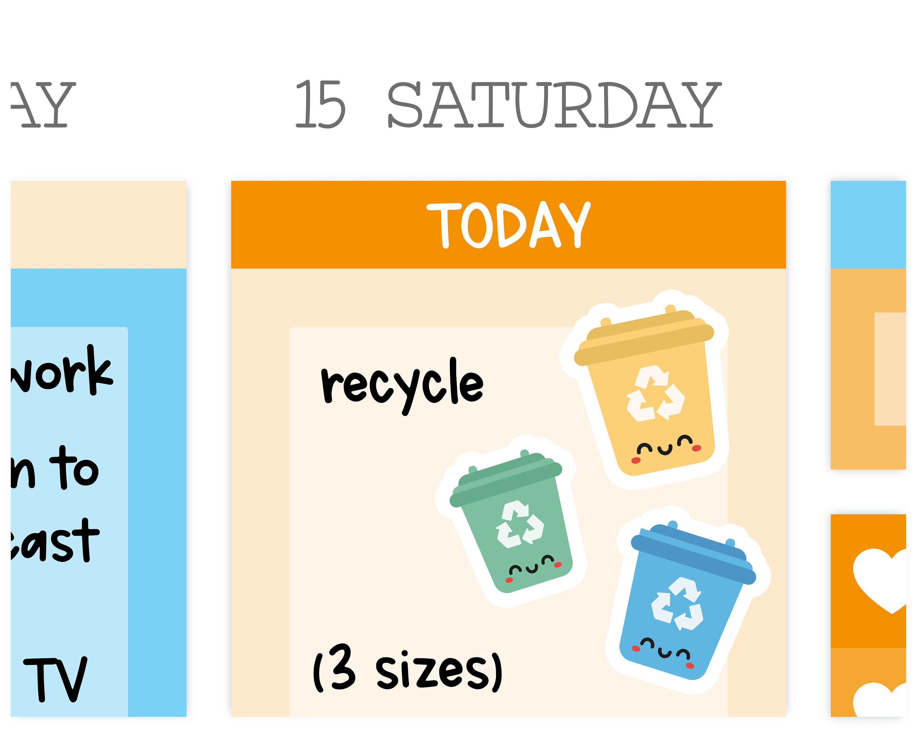 recycle bin stickers trash labels sticker sheet etsy