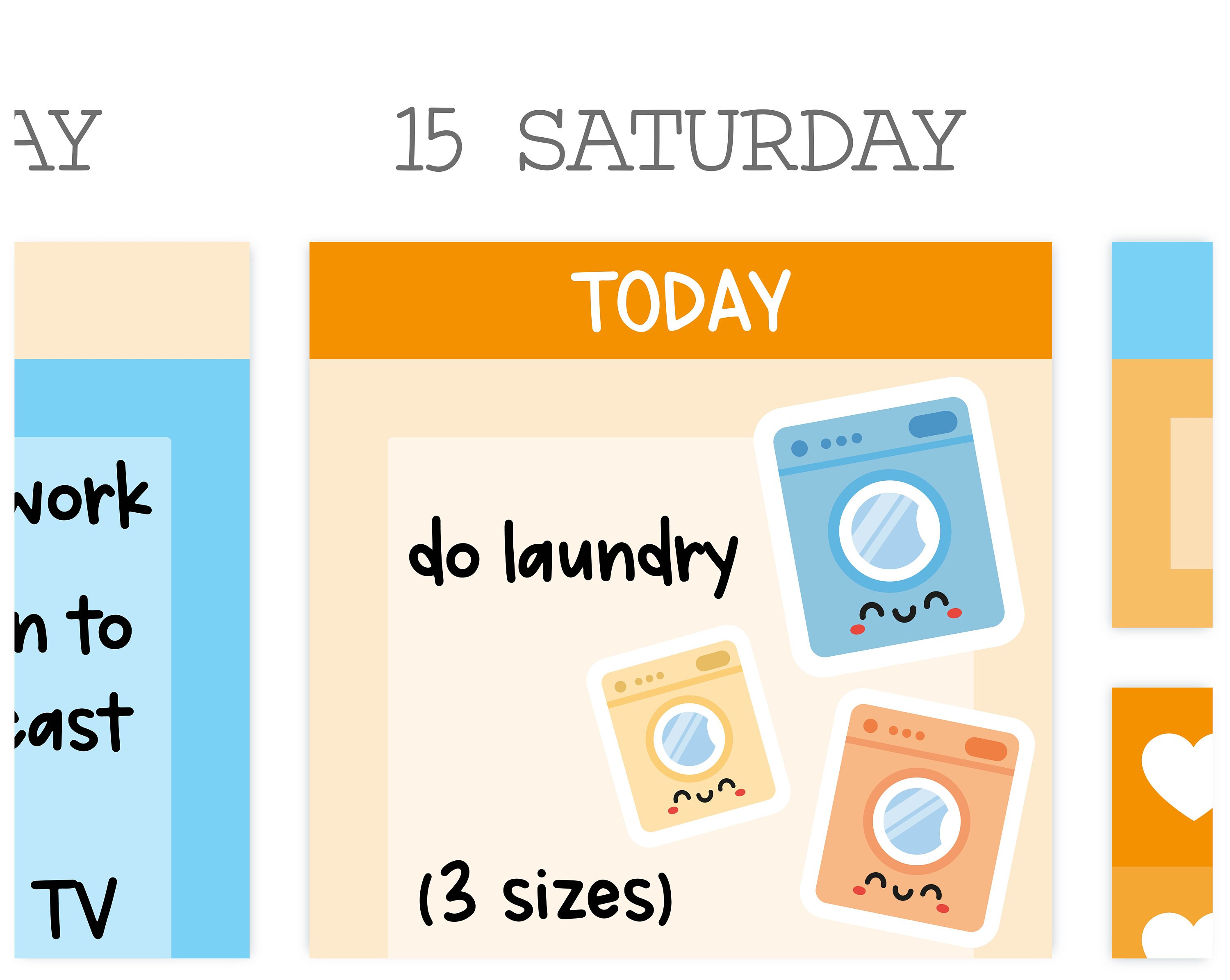 Laundry stickers washing machine labels chores sticker sheet | Etsy