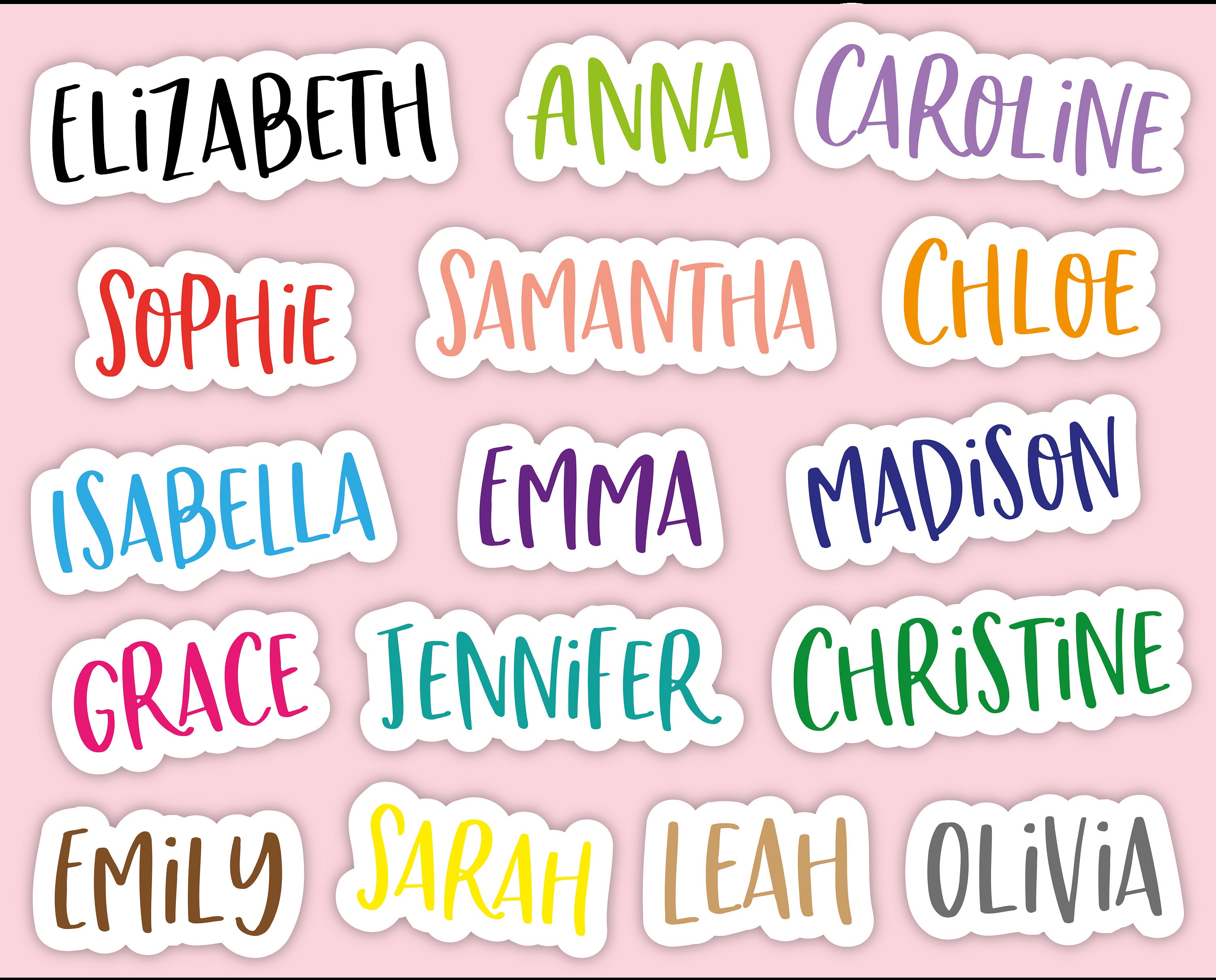 Name stickers Custom name stickers. High quality white matte Etsy
