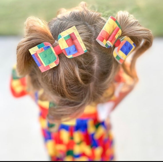 Building Blocks Bows Hair Bow Headband Primary Colours - Etsy Building Blocks Bows Hair Bow Headband Primary Colours - Etsy