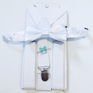 White Bow Tie and Suspenders for a child