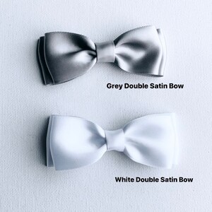 White or Silver Double Satin Bows