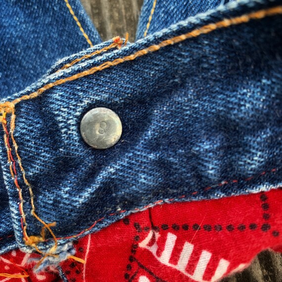 60s 70s Vintage Handmade Levis Selvedge Indigo Dy… - image 4