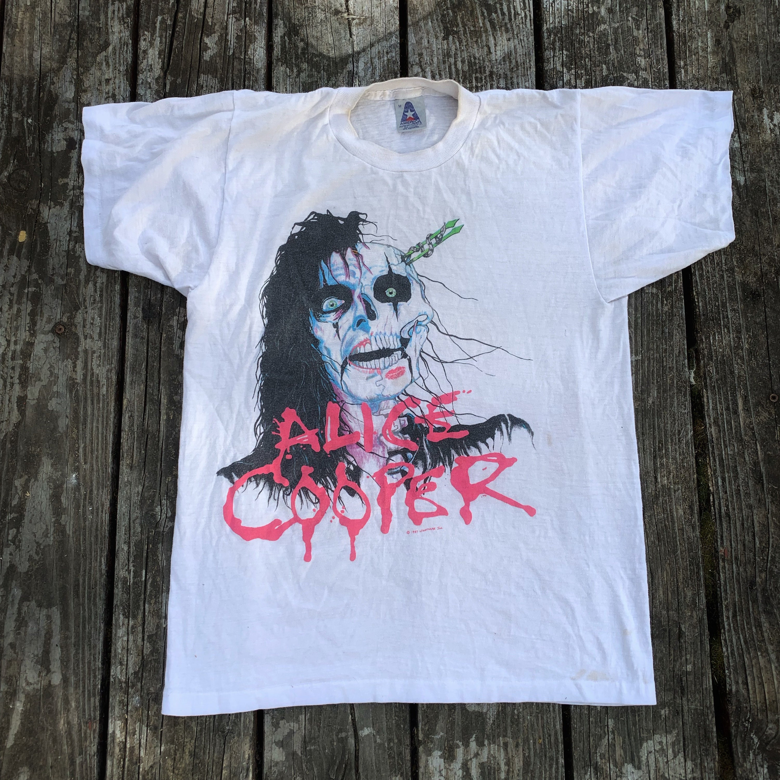 トップス 80s AliceCooper Vintage 86-87tour Tshirt vintage 80s ALICE COOPER 1986-87 NIGHTMARE RETURNS TOUR