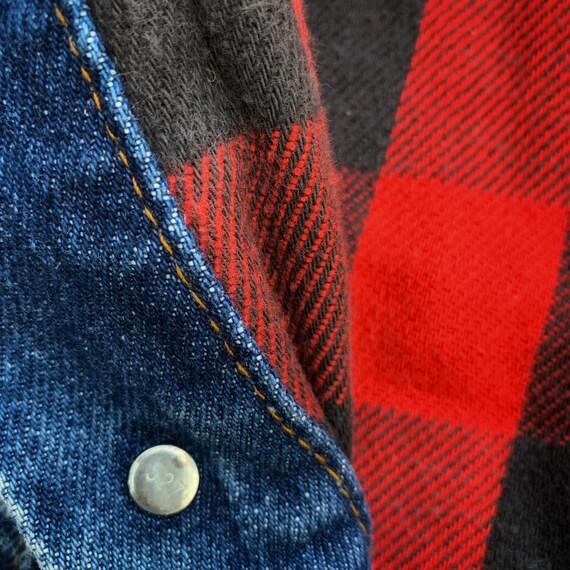 80s Vintage Red Flannel Lined Levis Denim Jean Lo… - image 5