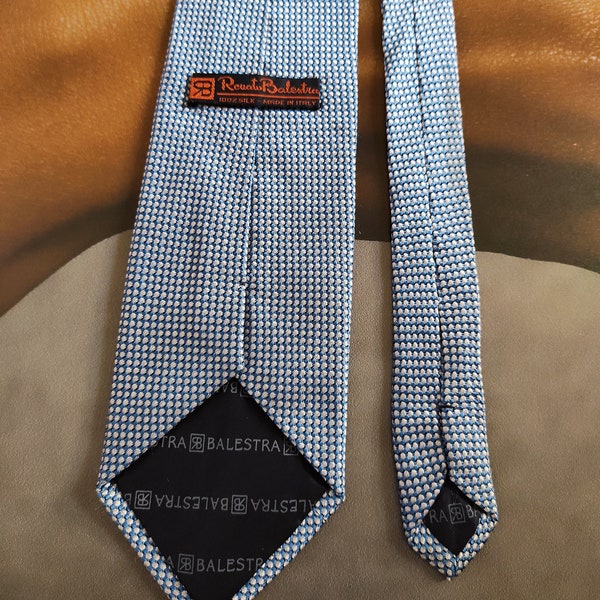 Preppy Gentleman Silk Tie by RENATO BALESTRA Italy/Trendy micro Peas Pattern Stylish Tie/Designer Evening, Party, Festival Tie/Gift For Him.