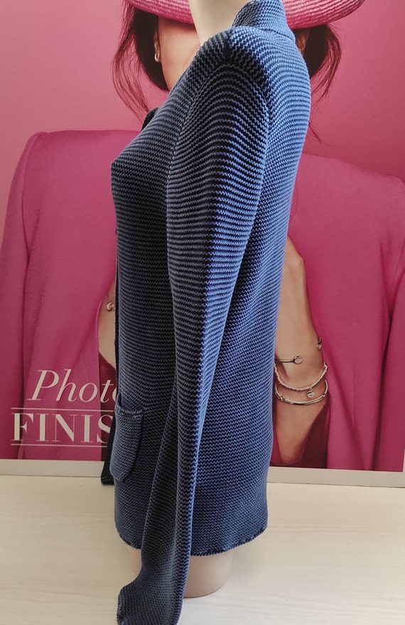 Women's Cotton Knit Blue Blazer by LIEBLINCSSTOCK… - image 5