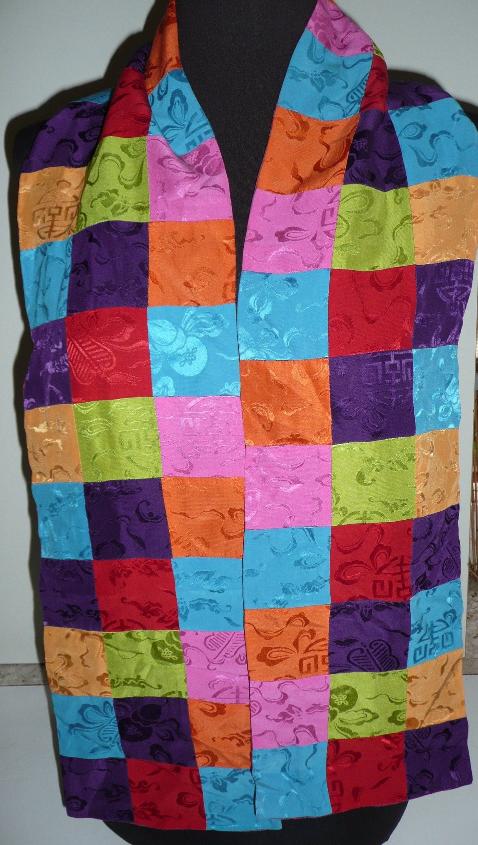 silk patchwork scarf