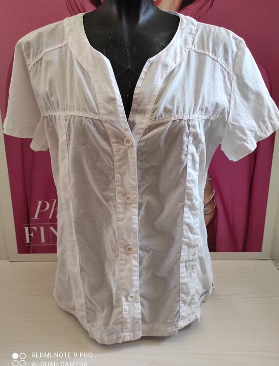 Rustic White blouse/Peasant Organic cotton blouse… - image 2