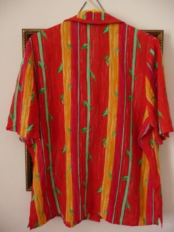 Vintage 70s striped rainbow blouse WOOLWORTHS/loo… - image 7