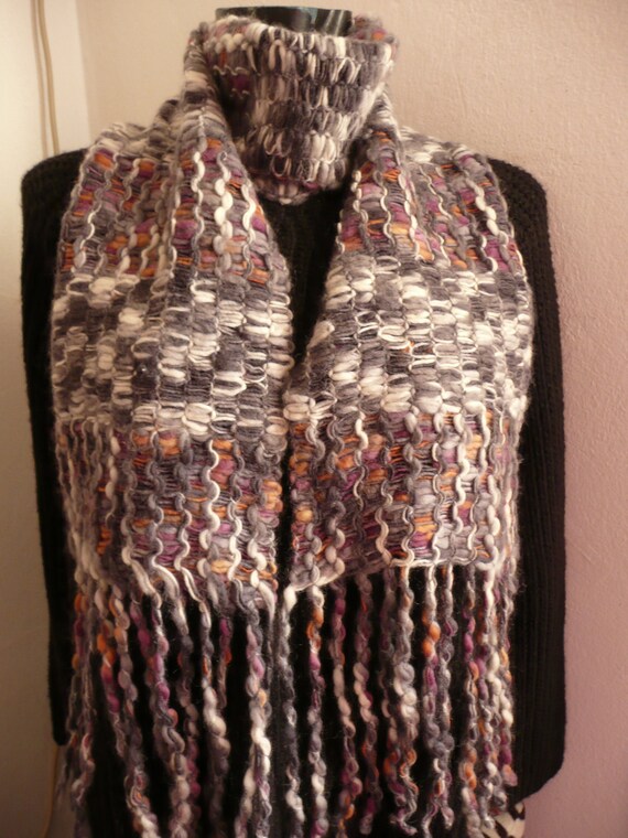 Vintage MISSONI wool fringed scarf/fashion winter