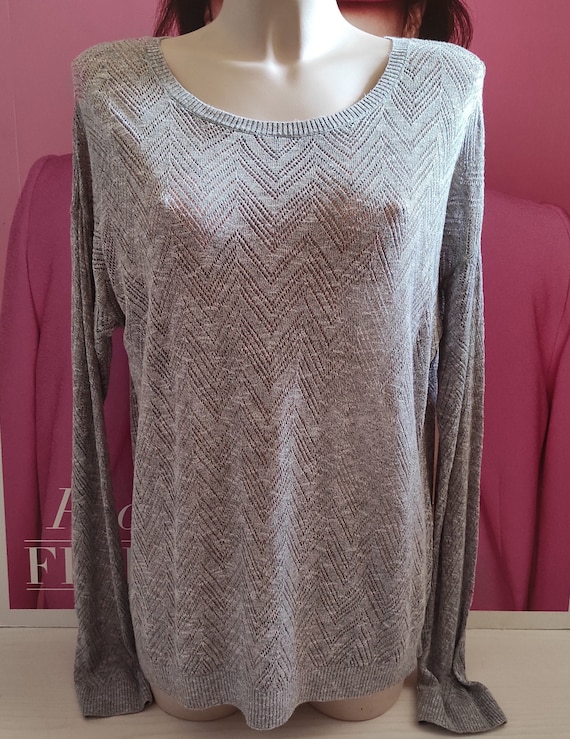 Women's Linen Blend Sweater T-shirt Herringbone La