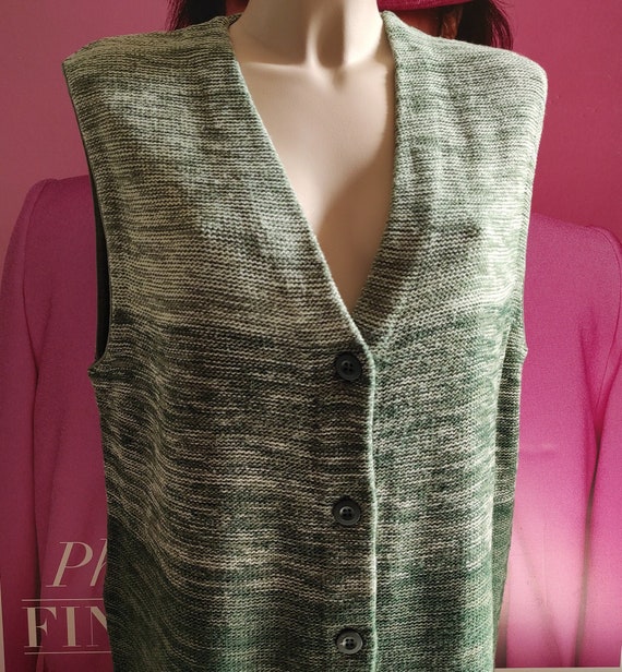 Women's Lana wool-Acrylic Blend Green Vest/Fashion